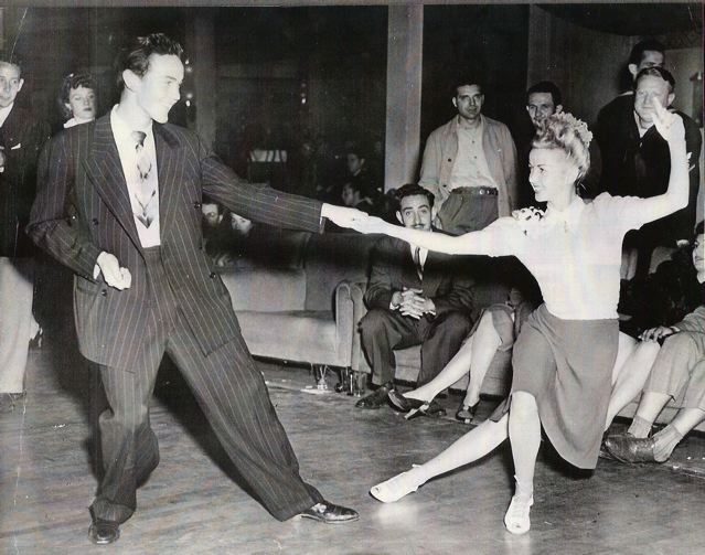 Jean Phelps Veloz was a Swing dancer early on. Here, she is dancing with her brother,Raymond.