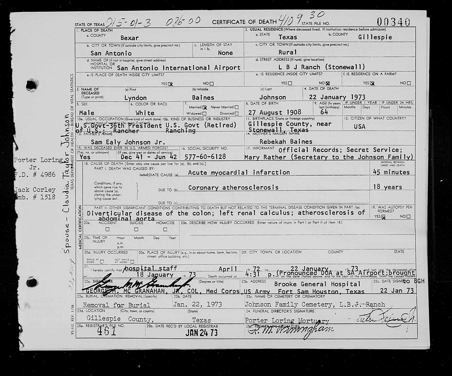 Justice Antonin Scalia: Genealogy, Family Tree and Death Certificate